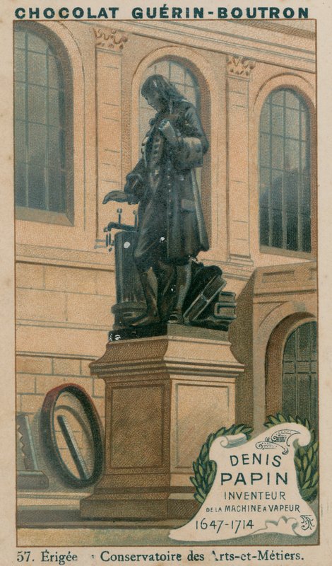 Denis Papin, opfinder af dampmaskinen, 1647-1714, opført på Conservatoire des Arts-et-Metiers af French School