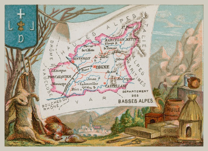 Department of Basses Alpes i det sydlige Frankrig af French School