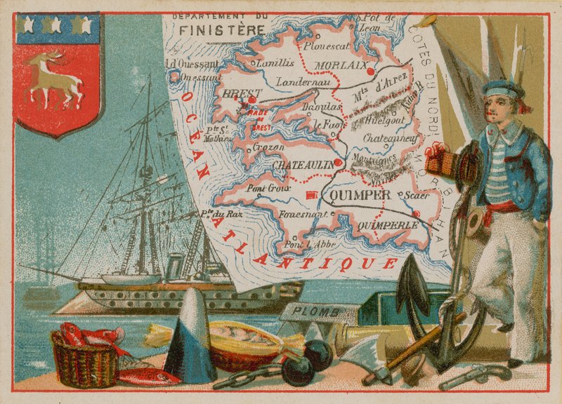Department of Finistere i det vestlige Frankrig af French School