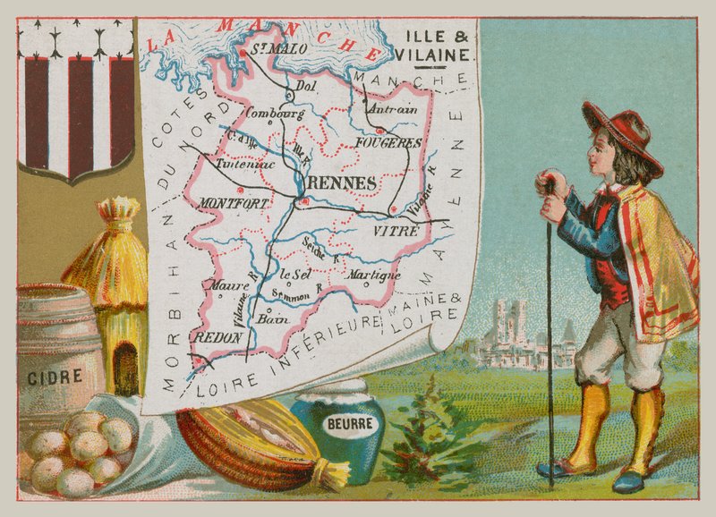 Department of Ille et Vilaine i det nordvestlige Frankrig af French School
