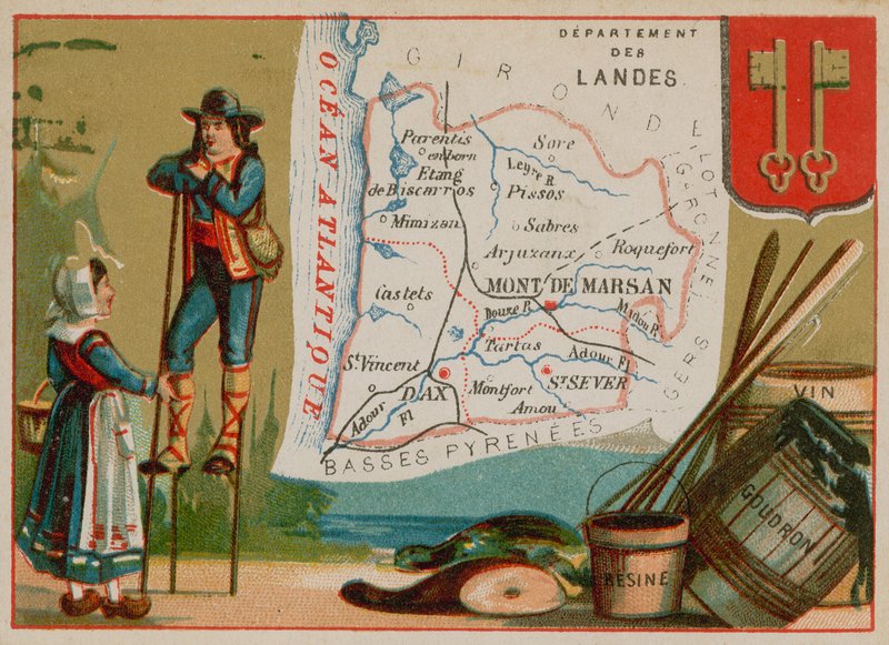 Department of Landes i det sydlige Frankrig af French School