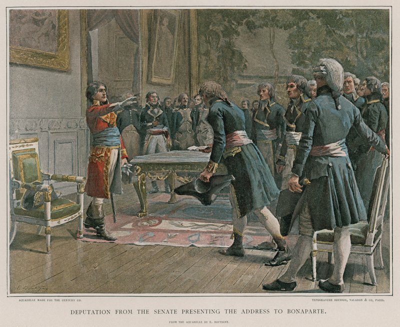 Deputation fra senatet præsenterer adressen for Bonaparte af French School