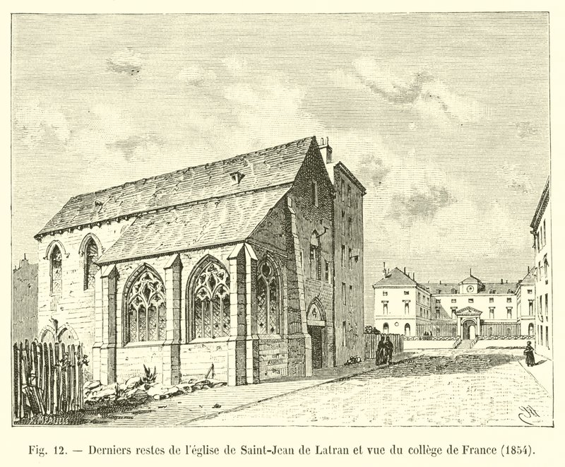 Sidste rester af Saint-Jean de Lateran-kirken og udsigt over College de France, 1854 af French School