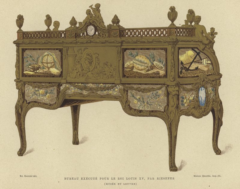 Skrivebord lavet til kong Louis XV af Frankrig af Jean Henri Riesener, 1700-tallet af French School