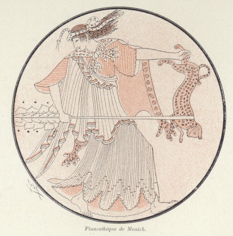 Detalje af græsk keramik (farve litho) af French School