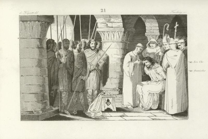 Dethroning of Childeric III, King of the Franks, 752  af French School
