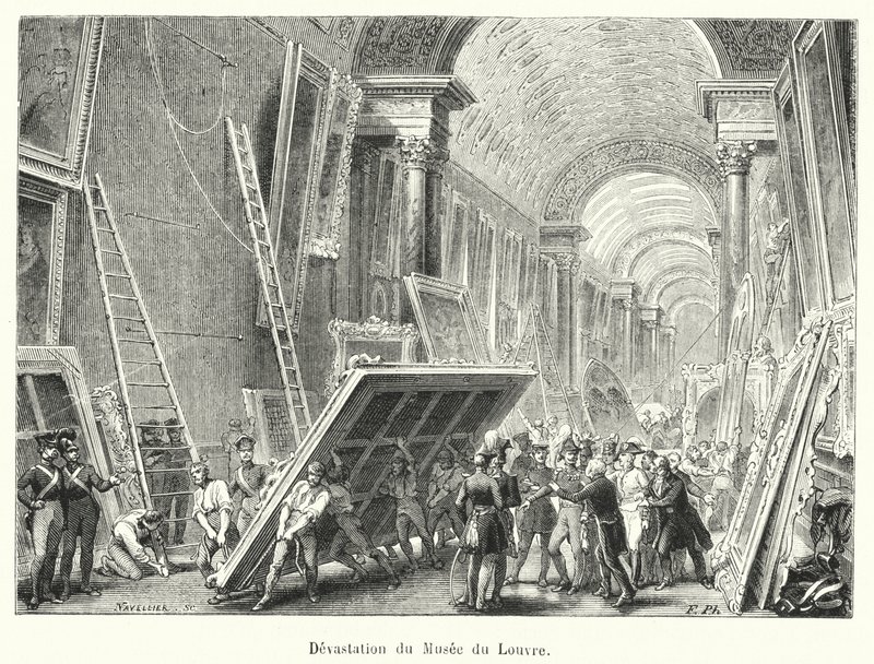 Ødelæggelse af Louvre-museet (gravering) af French School