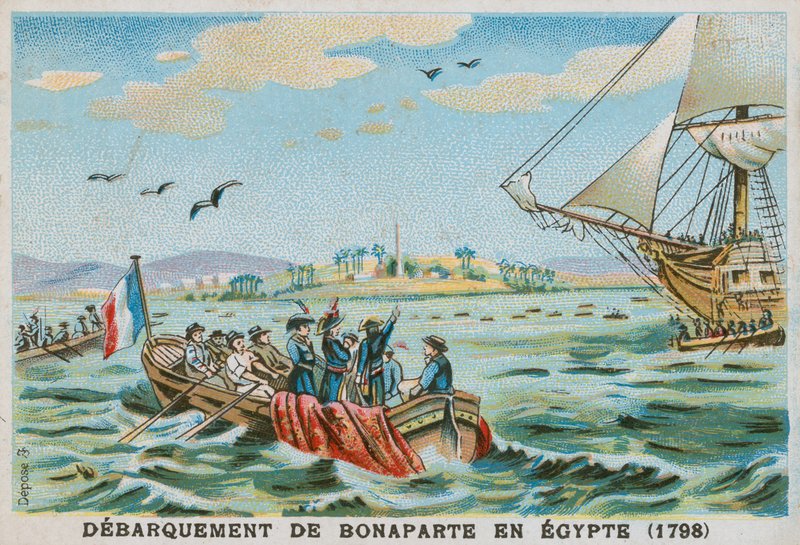 Napoleons landgang i Egypten, 1798 af French School