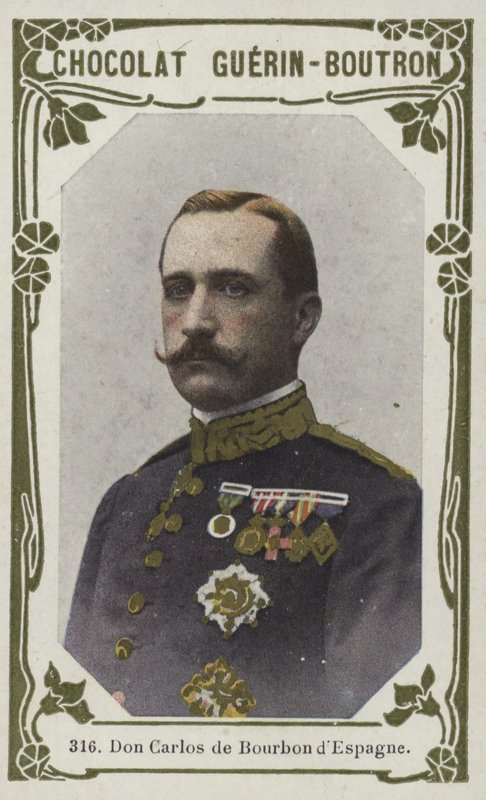 Don Carlos de Bourbon dEspagne (farvet foto) af French School