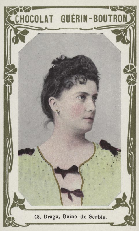Draga, dronning af Serbien (farvet foto) af French School