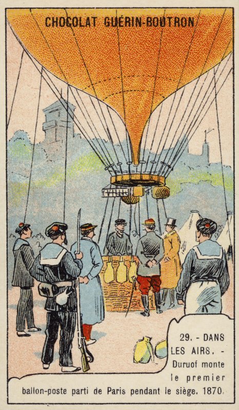 Duruof lavede den første postballonflyvning under belejringen af Paris af French School