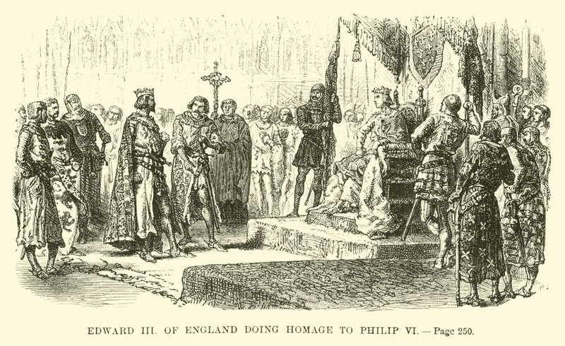 Edward III af England hyldest Philip VI af French School