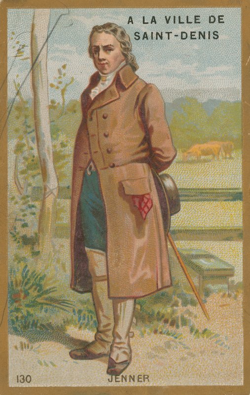 Edward Jenner, engelsk læge og opdager af en vaccine mod kopper. af French School