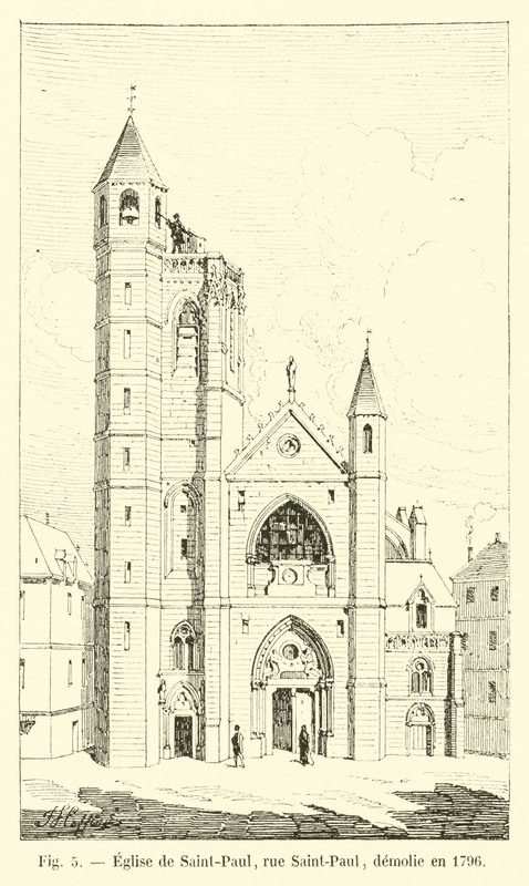 Saint-Paul-kirken, rue Saint-Paul, revet ned i 1796 af French School