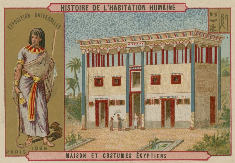 Egyptisk hus og kostumer af French School