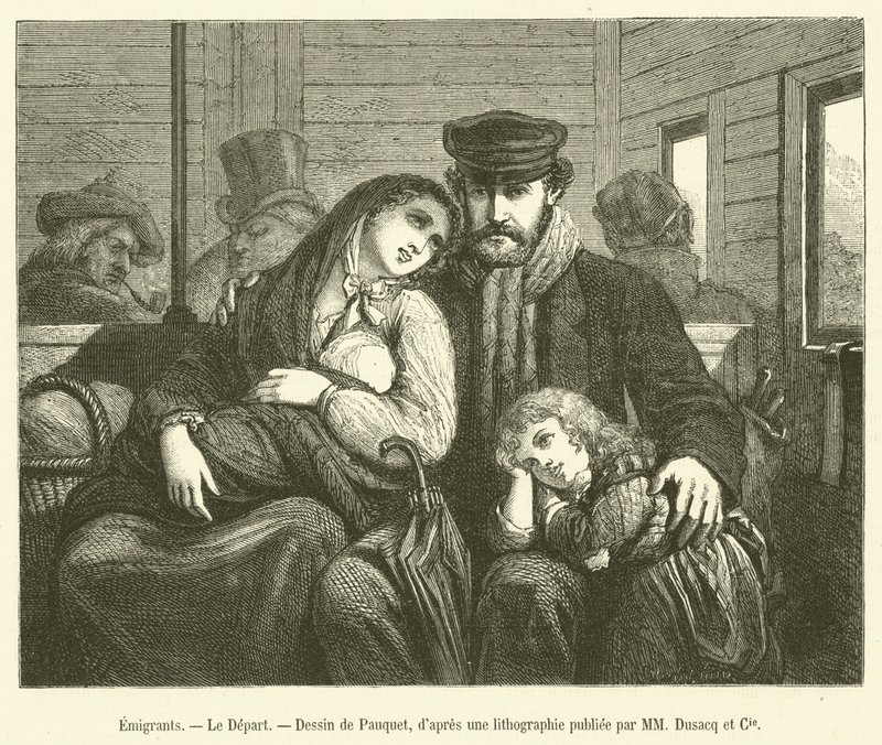 Emigrants, Le Depart (gravering) af French School