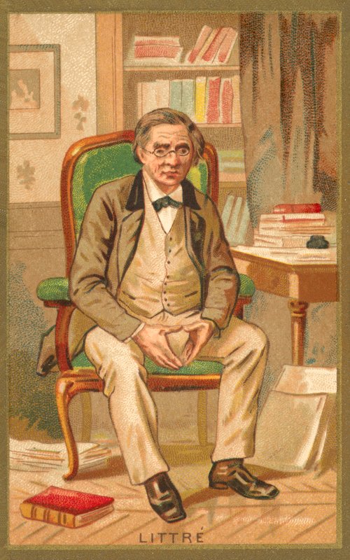 Emile Littre, fransk leksikograf og filosof (chromolitho) af French School