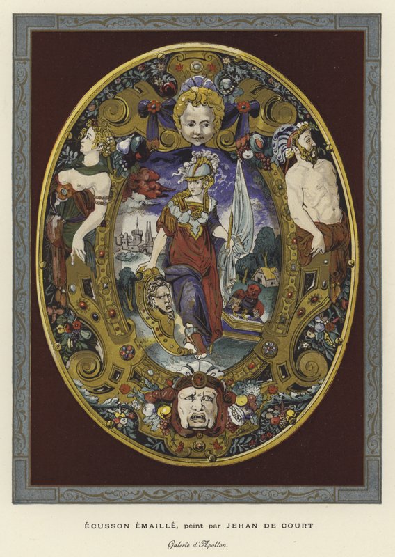 Emaljeret skilte malet af Jean Decourt, 1500-tallet af French School