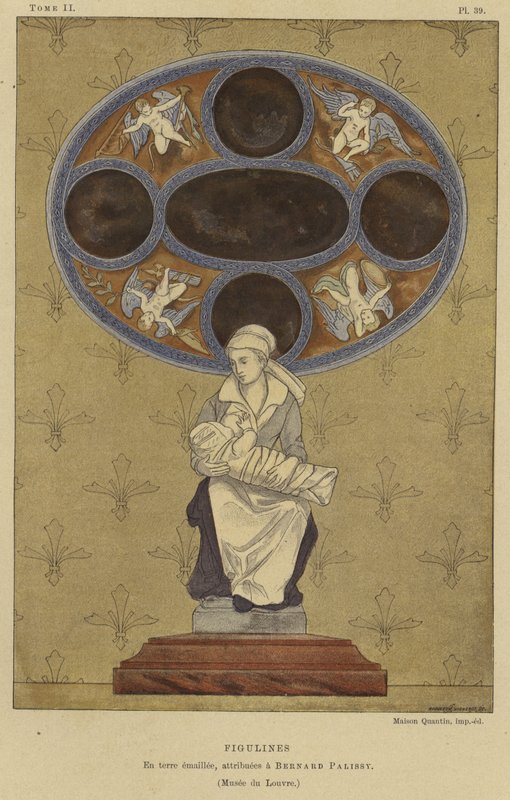 Emaljeret keramikfigur tilskrevet Bernard Palissy, 1500-tallet af French School