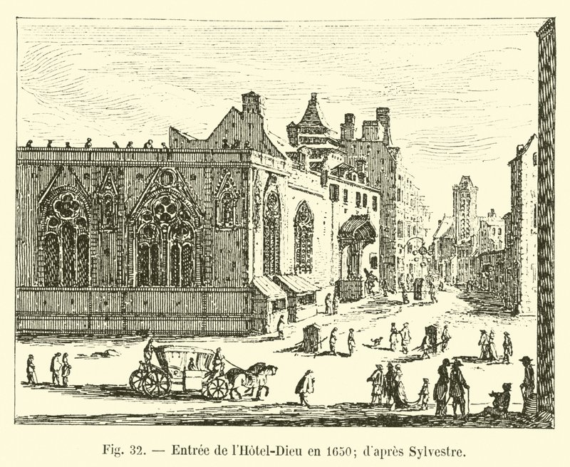 Indgang til Hotel-Dieu i 1650; ifølge Sylvester af French School