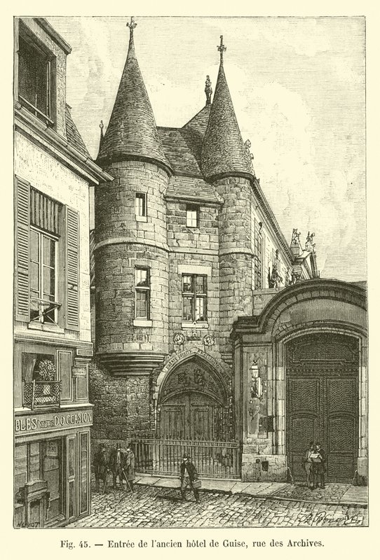 Indgang til det tidligere Hôtel de Guise, rue des Archives af French School