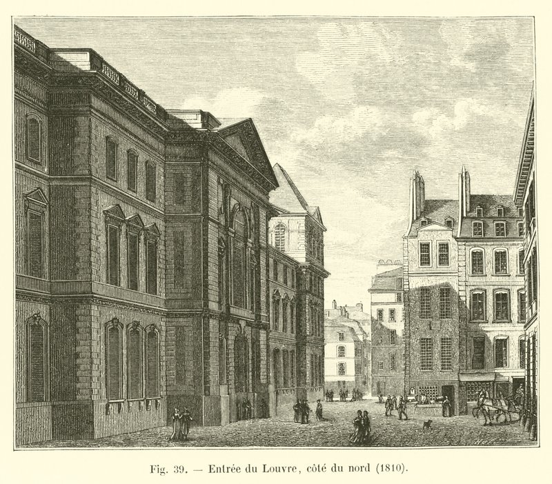 Indgang til Louvre, nordsiden, 1810 af French School