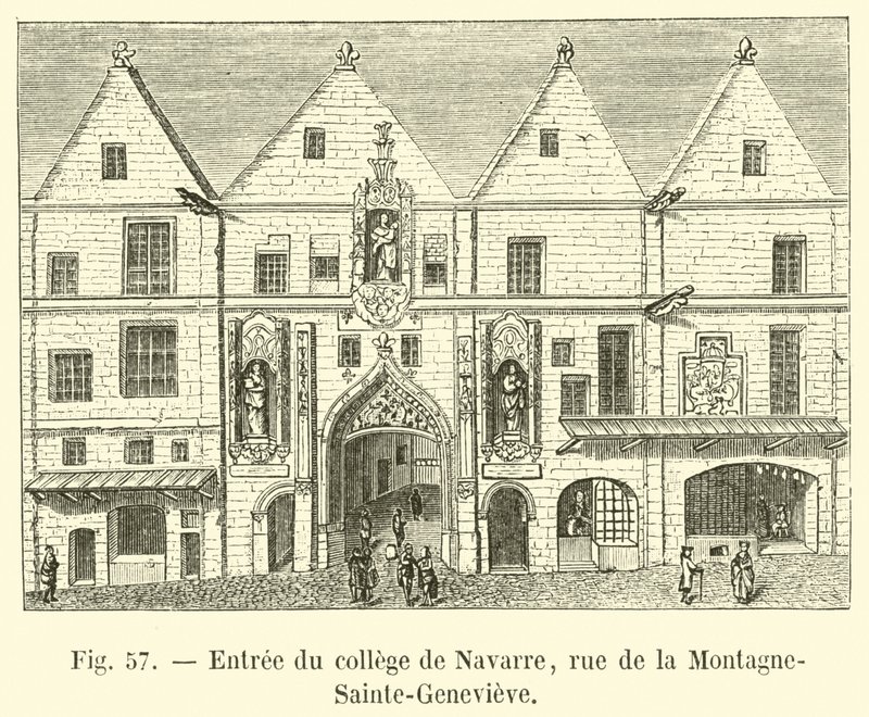 Navarra college indgang, rue de la Montagne-Sainte-Genevieve af French School