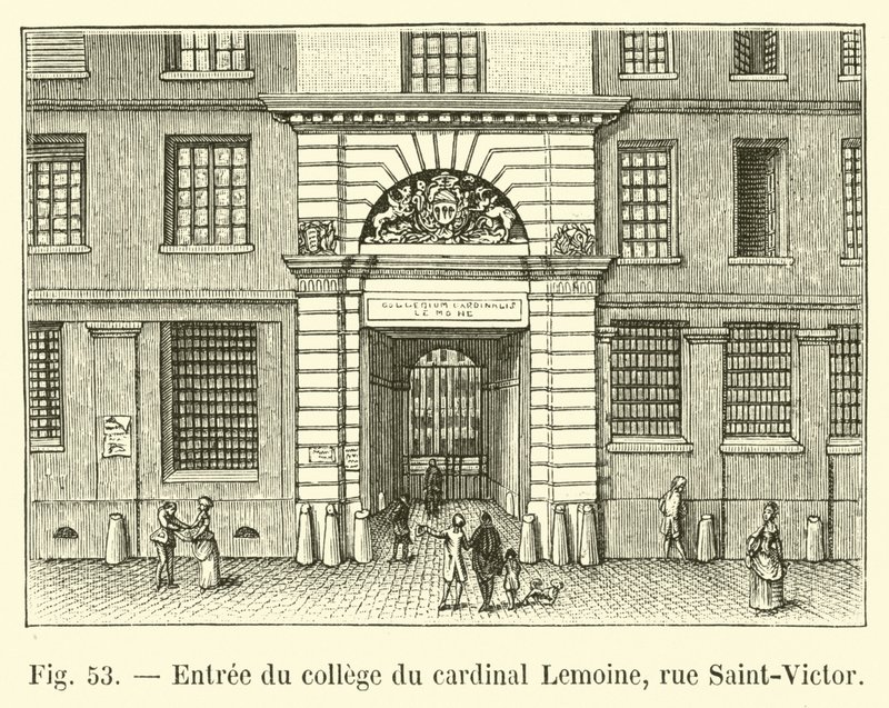 Indgang til College of Cardinal Lemoine, rue Saint-Victor af French School