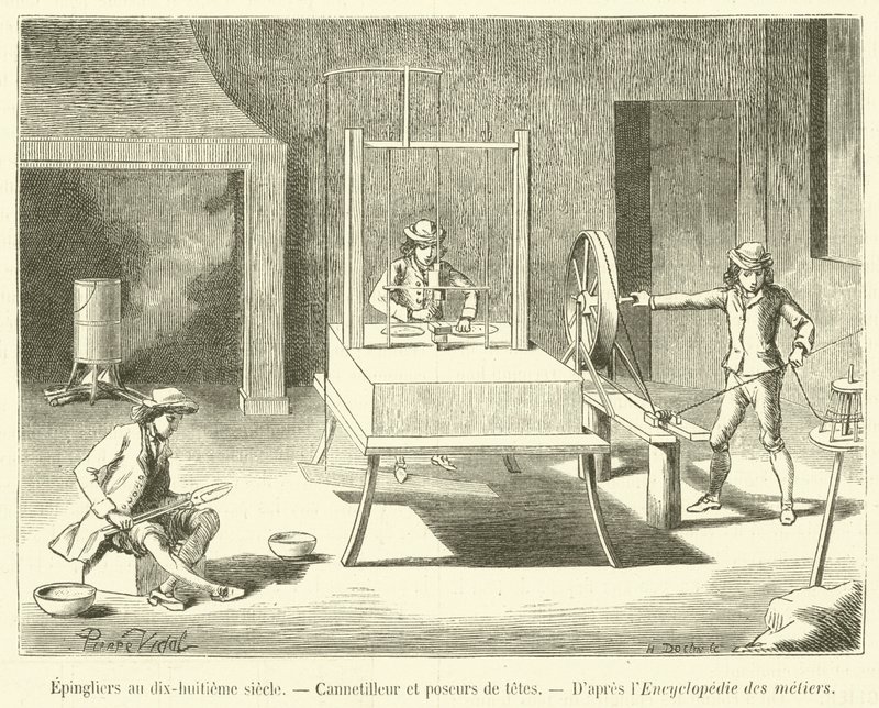 Pinmagere i det attende århundrede, Cannetilleur og poseurs de têtes (gravering) af French School