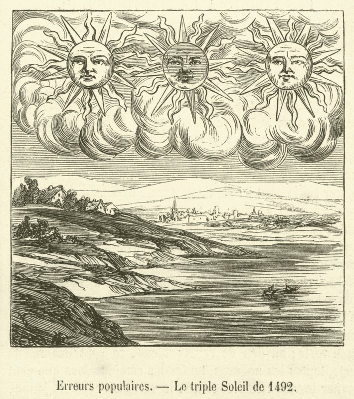 Populære fejl, The Triple Sun of 1492 (gravering) af French School