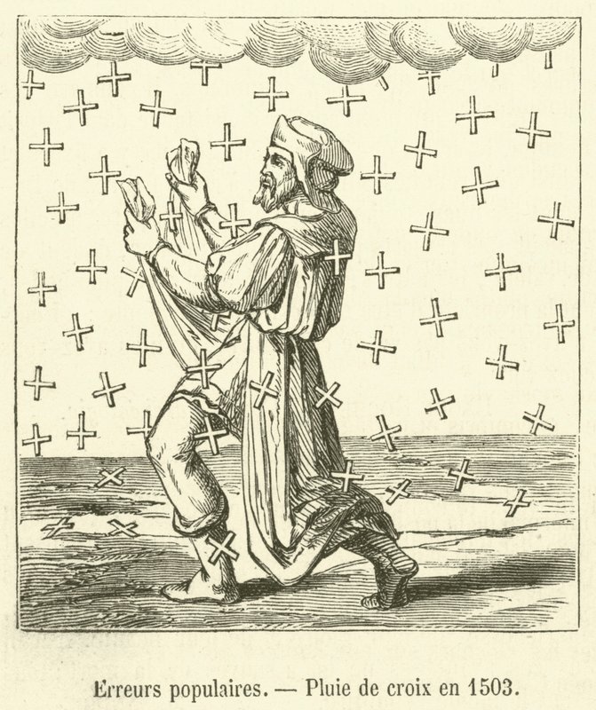 Populære fejl, Korsregn i 1503 (gravering) af French School