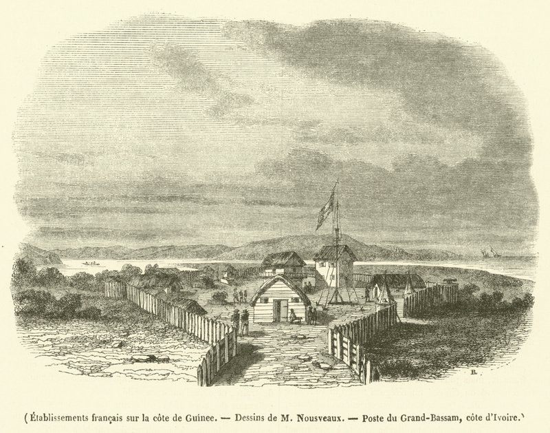 Franske etablissementer på Guineas kyst (kobberstik) af French School