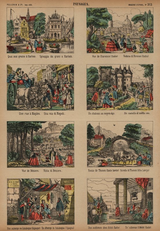 Europæiske scener (farvegravering) af French School