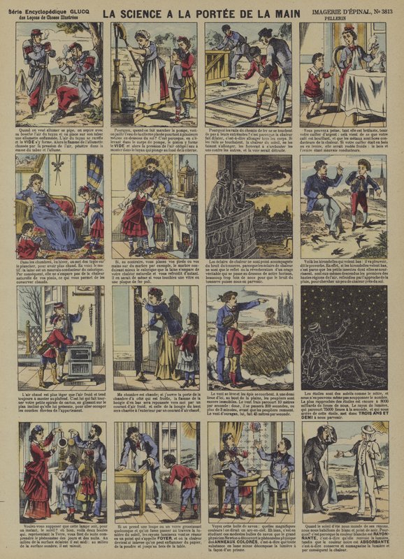 Hverdagsdemonstrationer af videnskabelige principper (farve litho) af French School