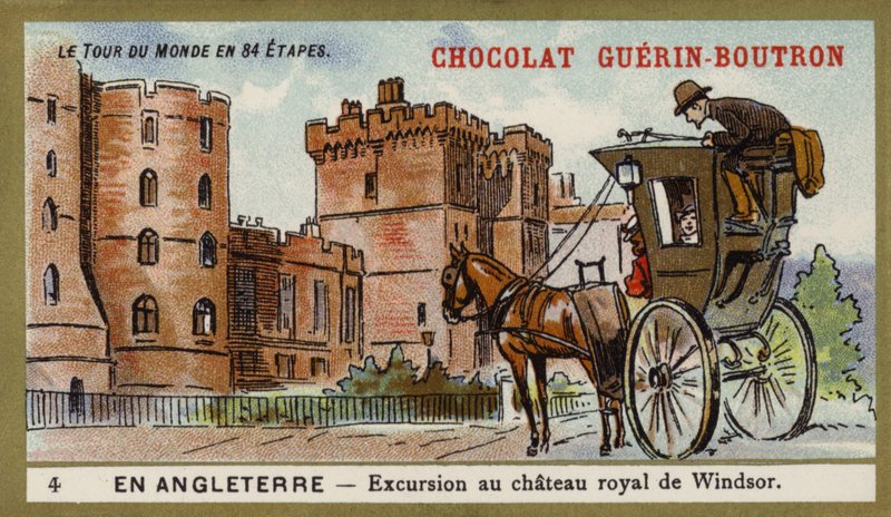 Udflugt til det kongelige slot Windsor, England (chromolitho) af French School