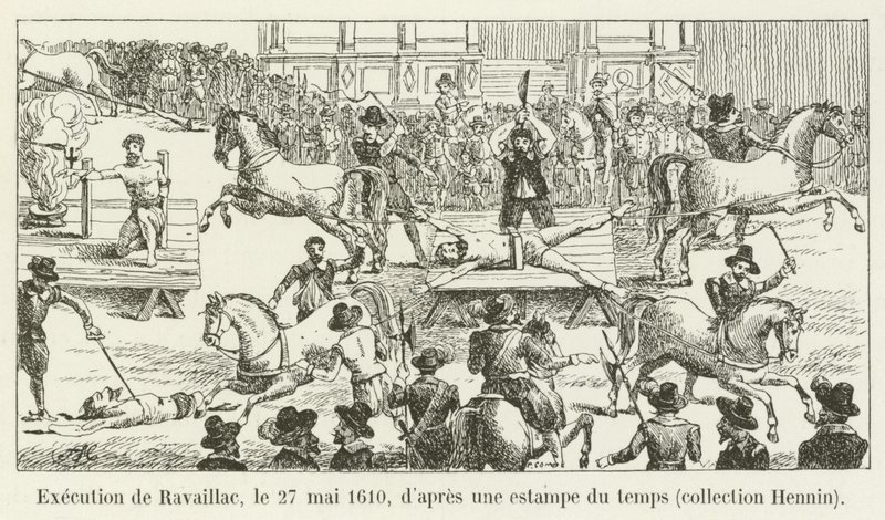 Henrettelse af Ravaillac, 27. maj 1610, fra et tidstryk, Hennin-samling af French School