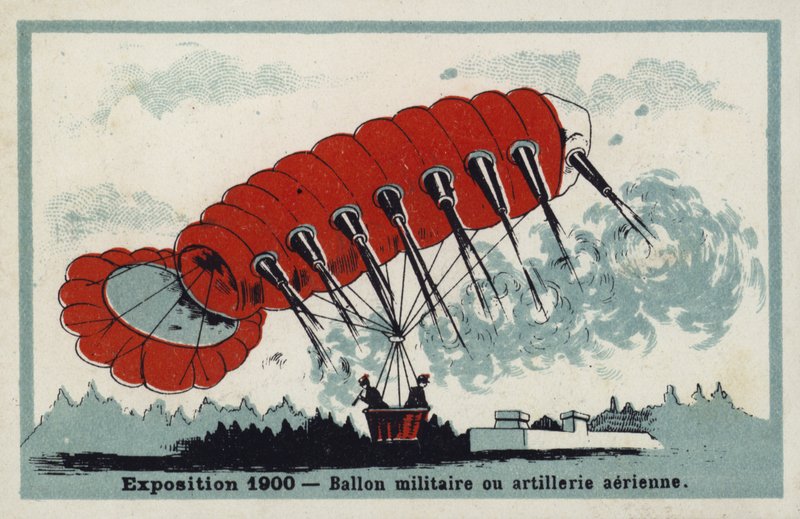 Udstilling 1900 - militær ballon eller luftartilleri af French School