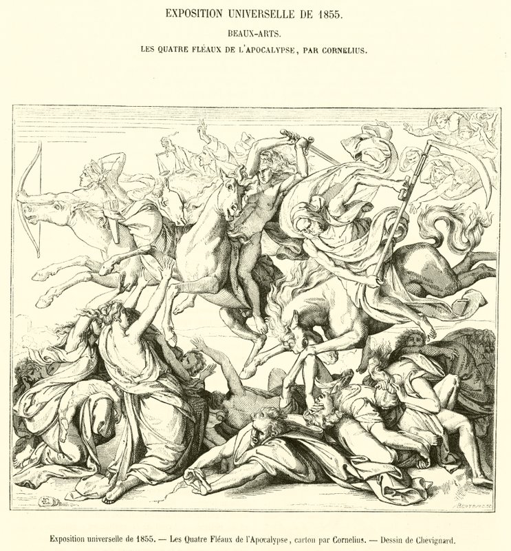 Verdensudstilling fra 1855, Apokalypsens fire plager (gravering) af French School