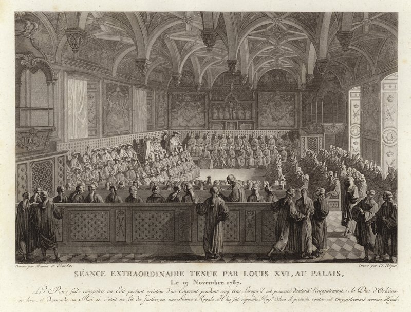Ekstraordinær session afholdt af Louis XVI i Versailles-slottet af French School