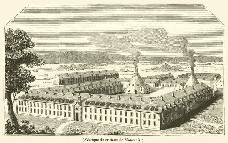 Moncenis krystalfabrik (gravering) af French School