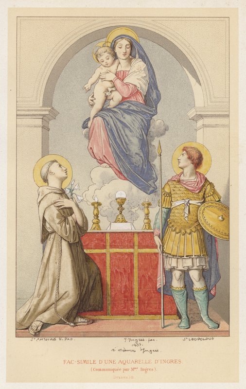 Faksimile af en akvarel af Ingres, formidlet af fru Ingres (chromolitho) af French School