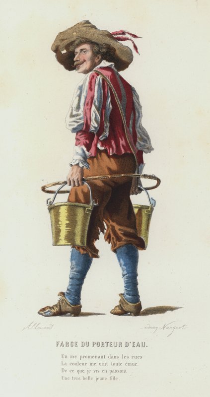 Farce Of The Water Carrier (farvegravering) af French School