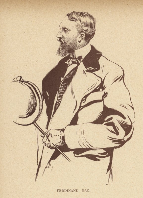 Ferdinand Bac, fransk tegneserietegner (litografi) af French School