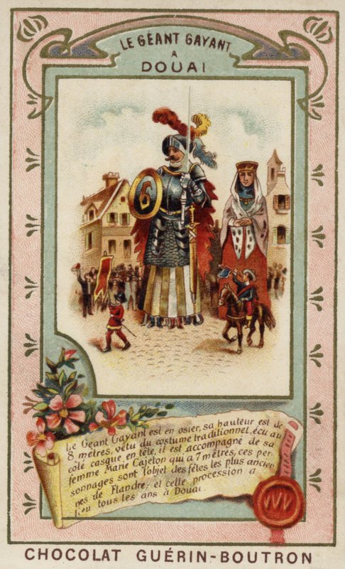 Festival of Gayant the Giant, Douai, Frankrig (chromolitho) af French School