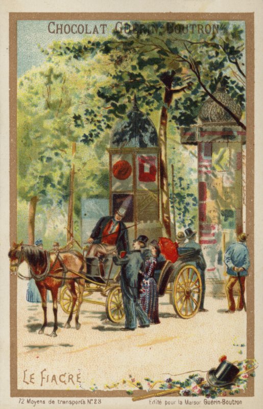 Fiacre (chromolitho) af French School