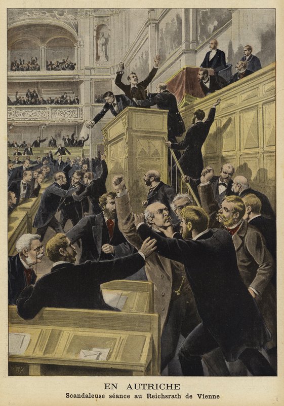 Kamp i det kejserlige råd, Wien, 1897 af French School