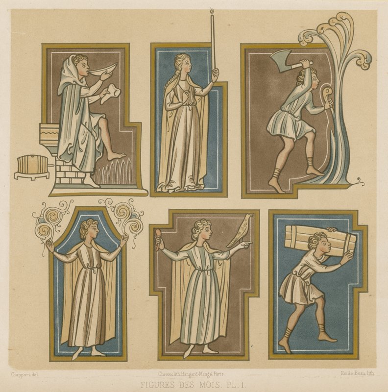 Figurer, der viser månederne af French School