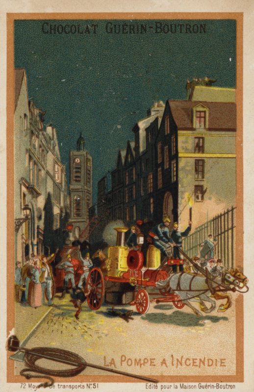 Brandbil (chromolitho) af French School