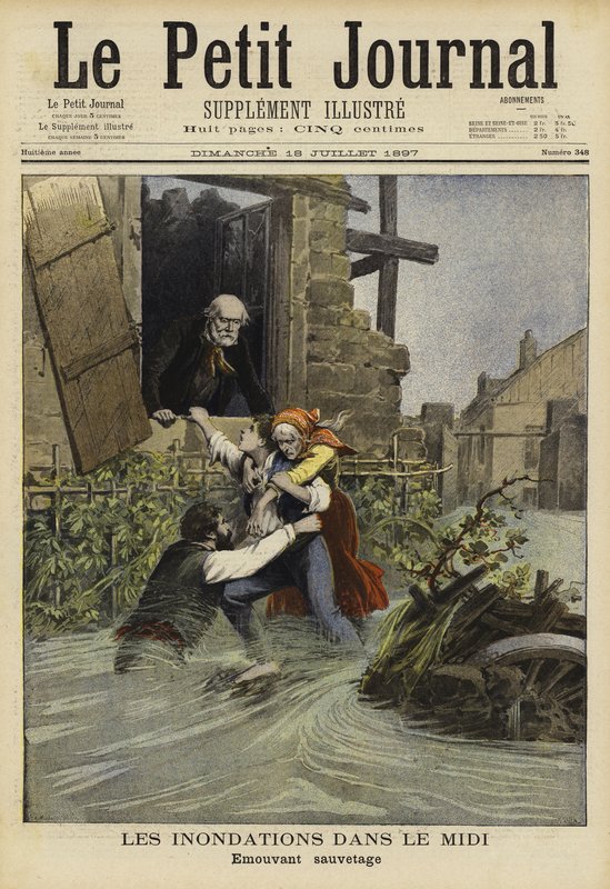 Oversvømmelser i Midi, Frankrig, 1897 af French School
