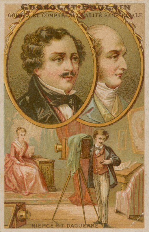Grundlæggere af fotografi Niepce og Daguerre med fotograf af French School